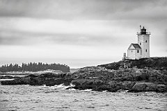 Two Bush Island Light Built Near Rocky Islands -BW